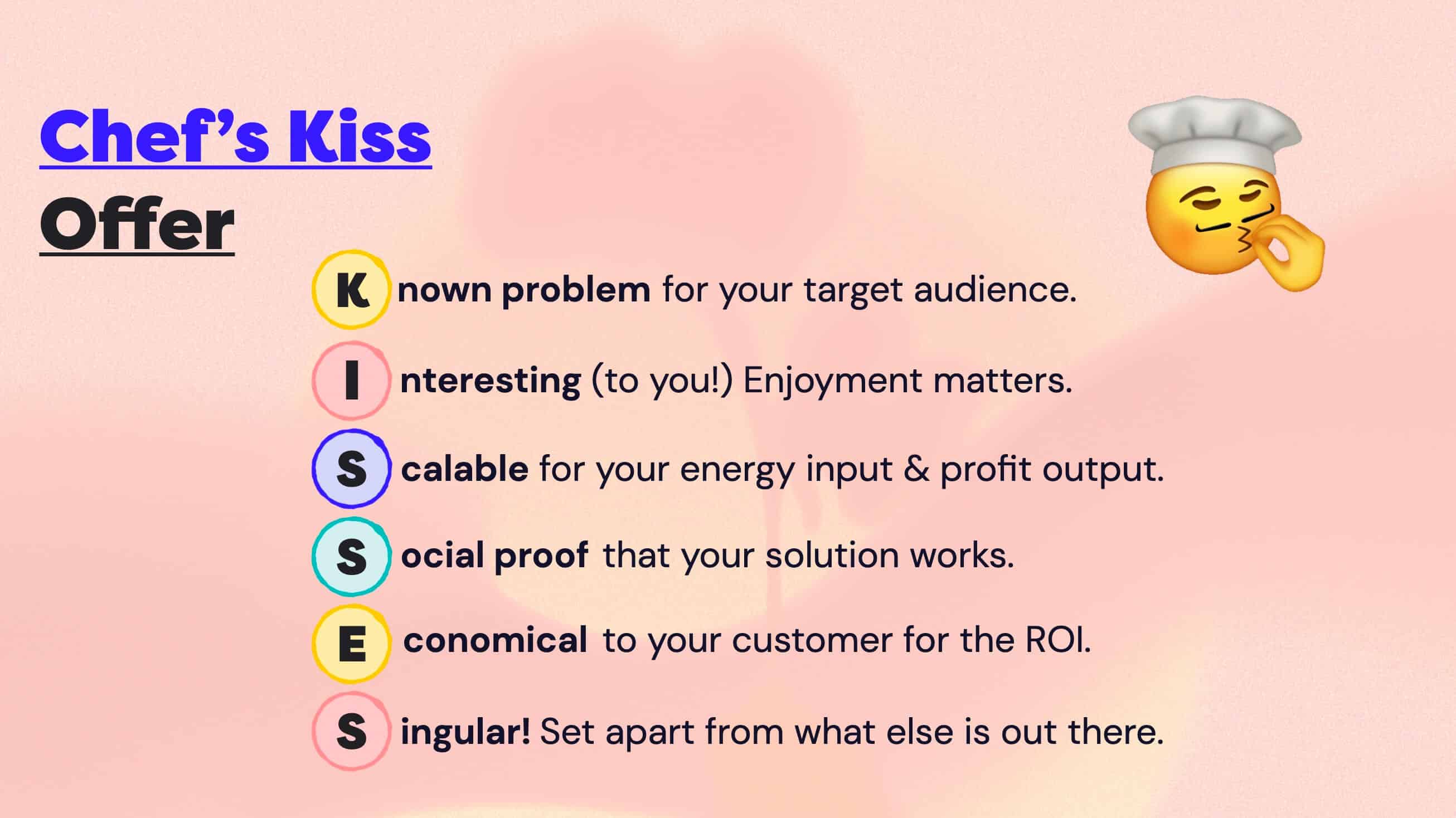 Offer KISSES Framework