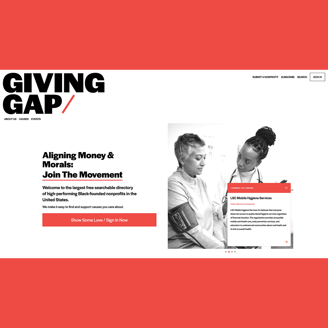 Nonprofit website - home