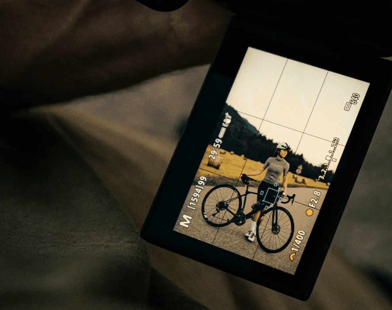 Prise photo d'une cycliste