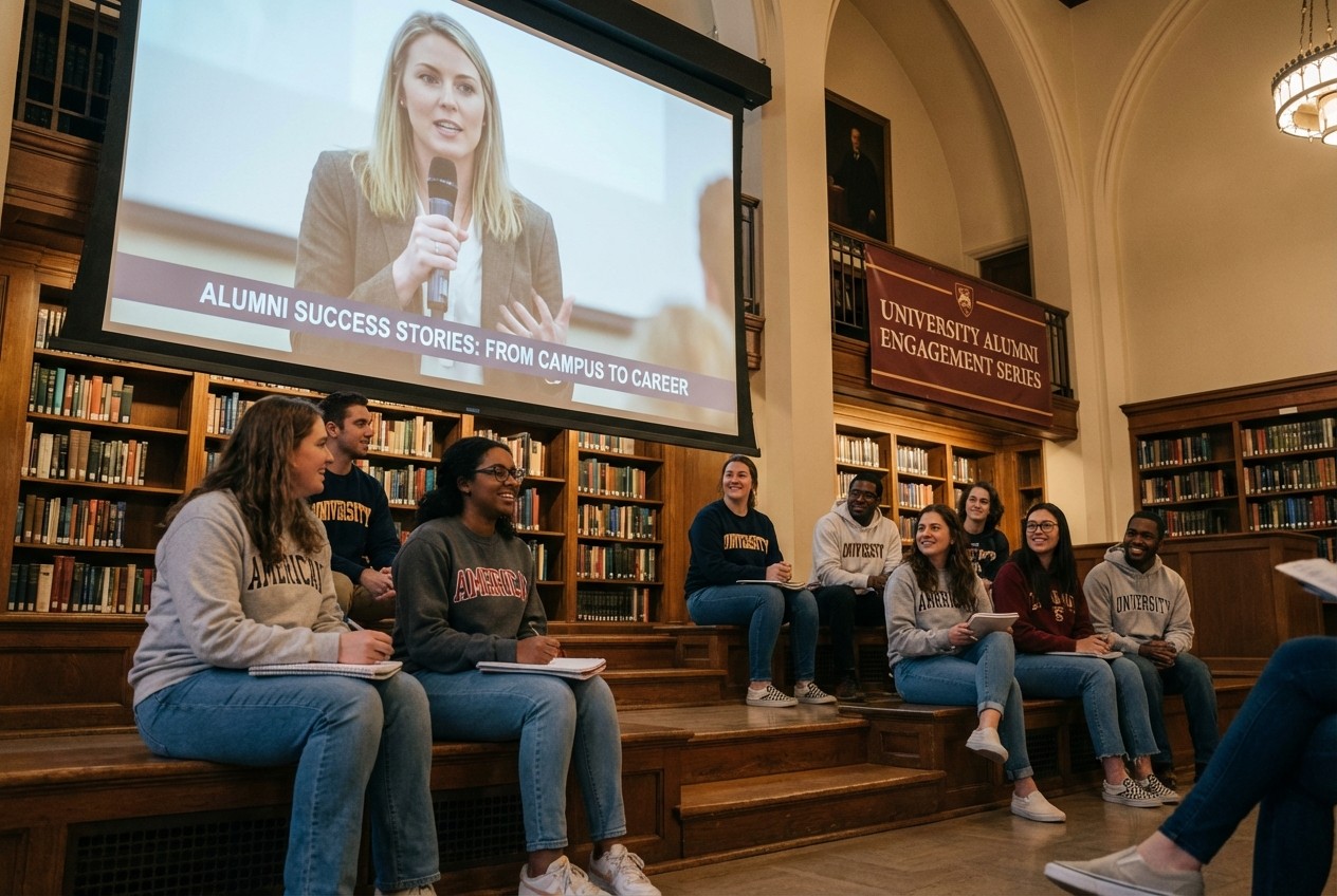 Alumni stories and series for social media marketing of universities, colleges and higher education institutions