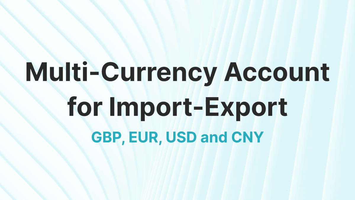 Multi-Currency Account for Import-Export: GBP, EUR, USD and CNY