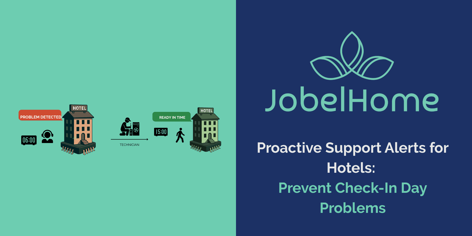 Proactive support alerts for hotels showing how early issue detection enables timely resolution before guest check-in.