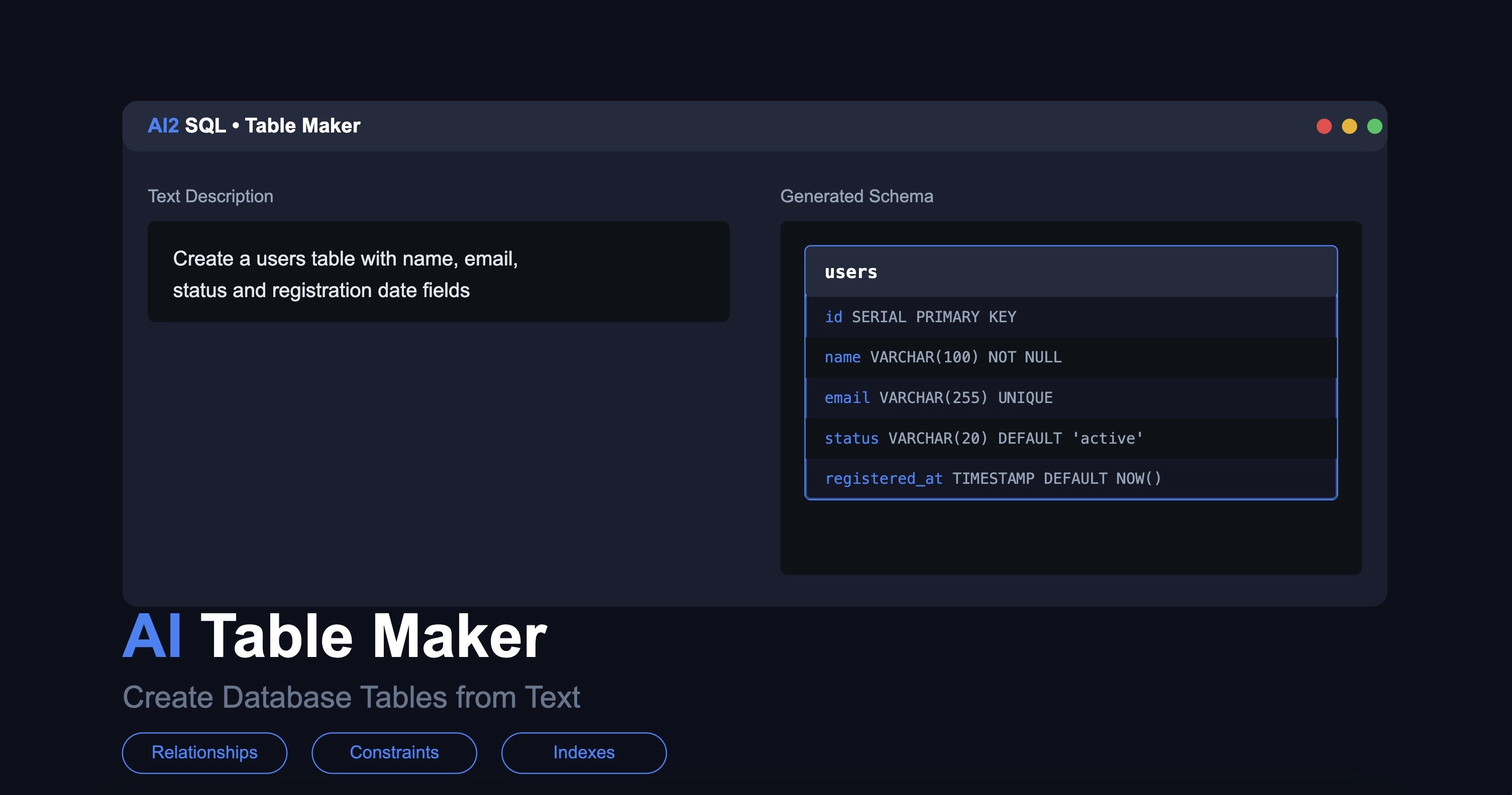 ai table maker