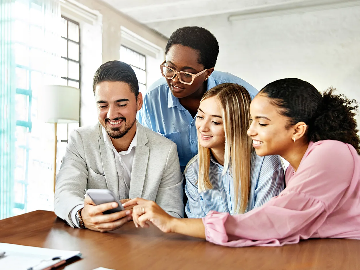 Co-worker working on a app