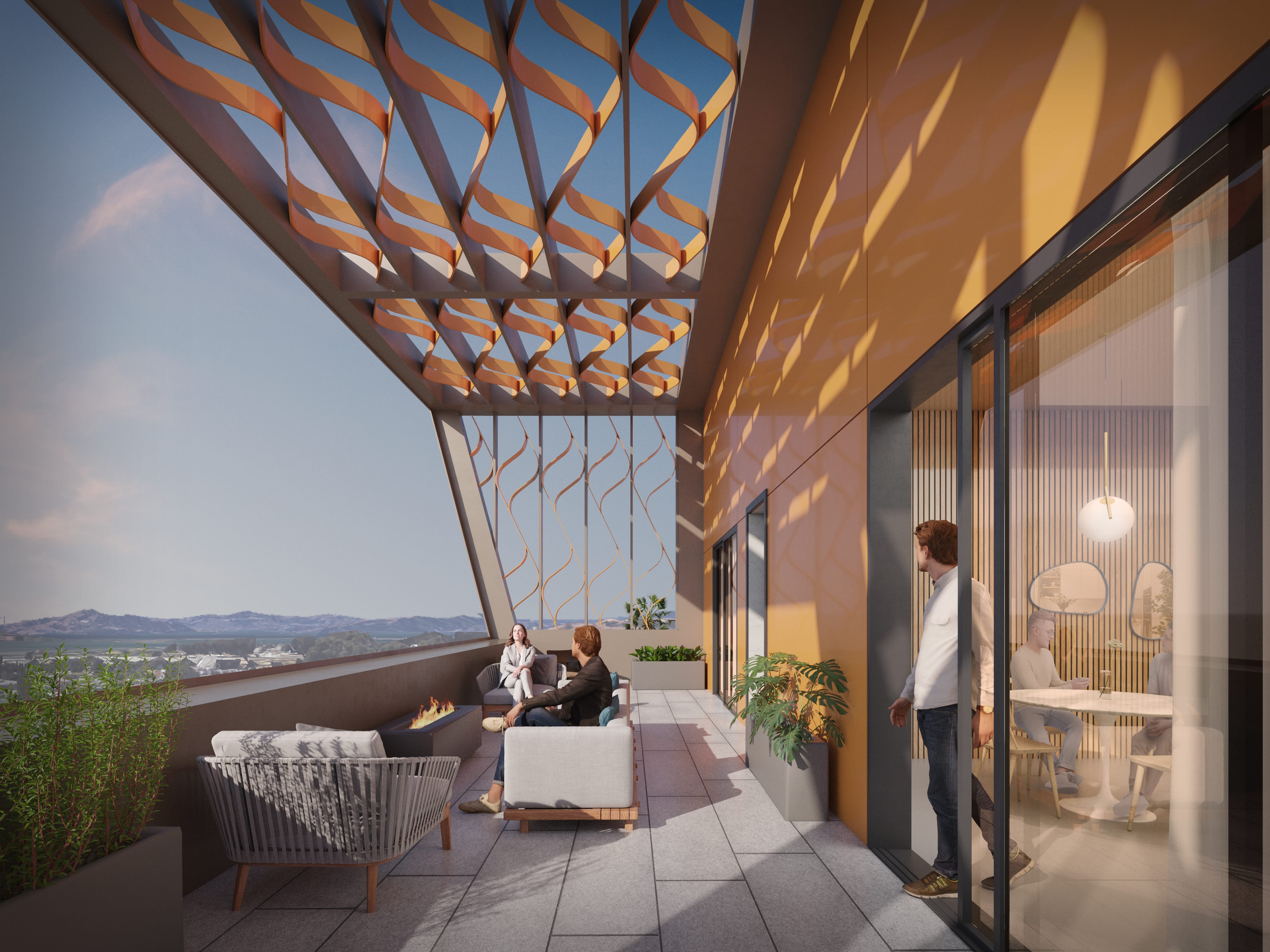 Outdoor terrace, rendering