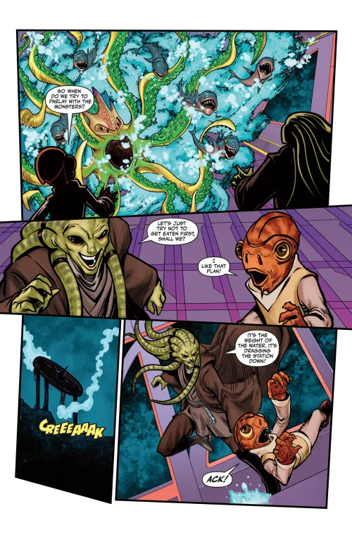 Preview page for Star Wars: Hyperspace Stories - Tides of Terror #3 featuring Kit Fisto on an adventure