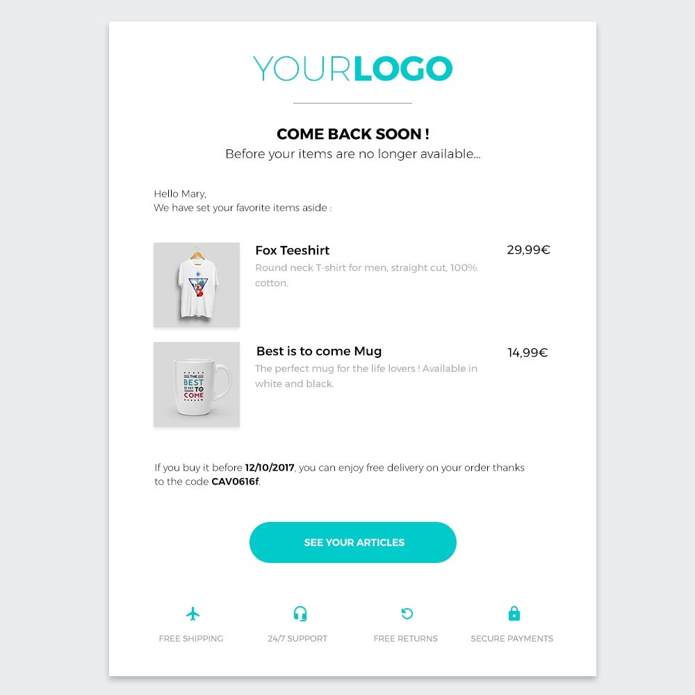 Prestashop add-ons abandoned cart reminder