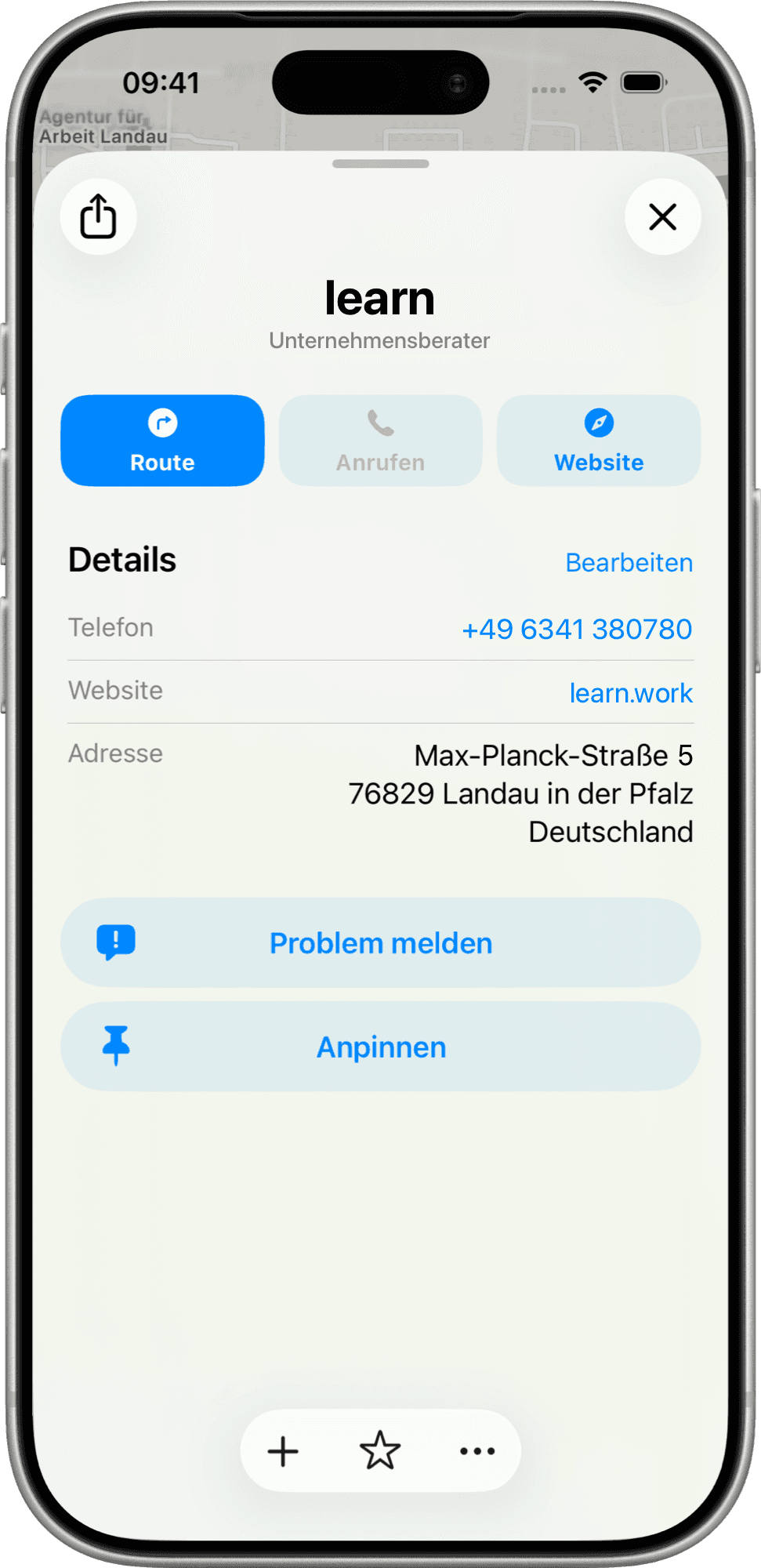 iPhone-Mockup Apple Maps Vorher