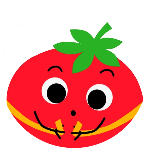 Здивований мультяшний помідор