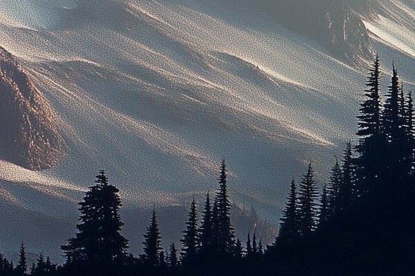A hillside with pronounced noise.