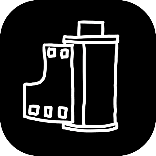 Logo of the Film Simulation Community, a hand drawn illustration of a 35mm film roll