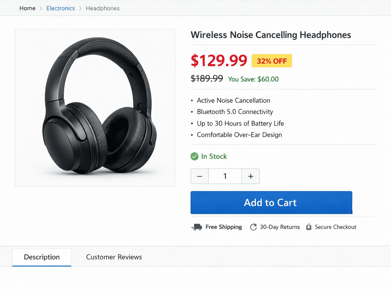 Ecommerce product page displaying advertised price and discount for MAP pricing compliance monitoring.