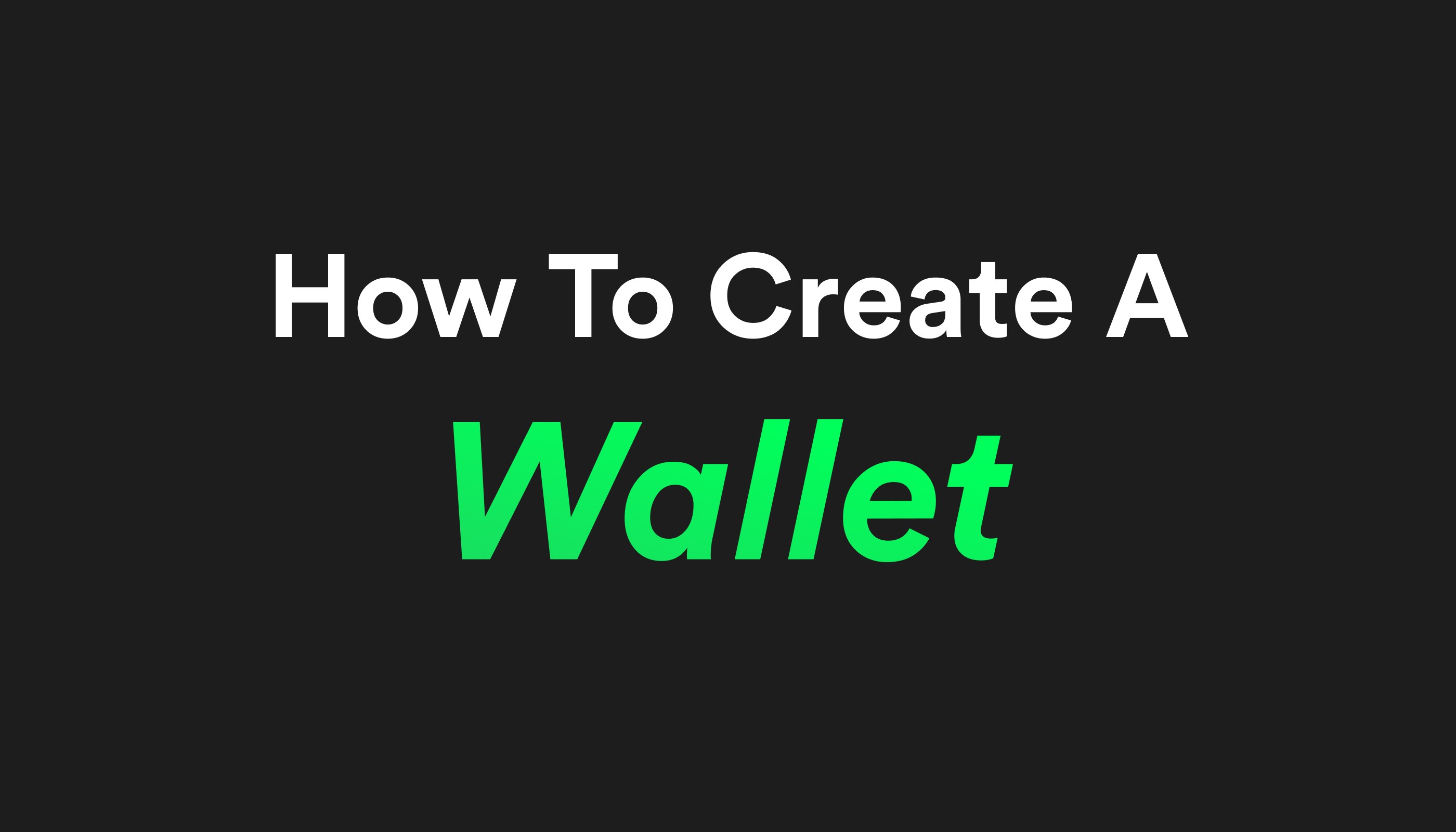 Creating a wallet