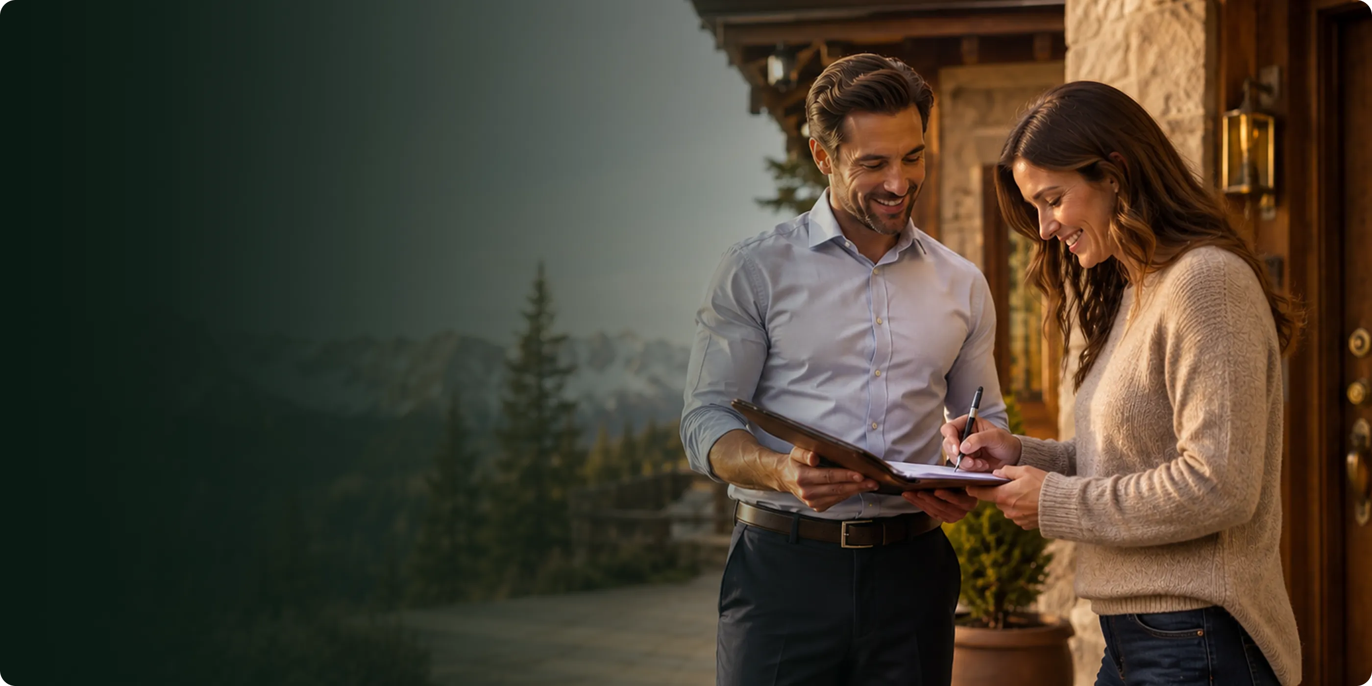 Professional mobile notary assisting clients with document signing in Telluride Colorado