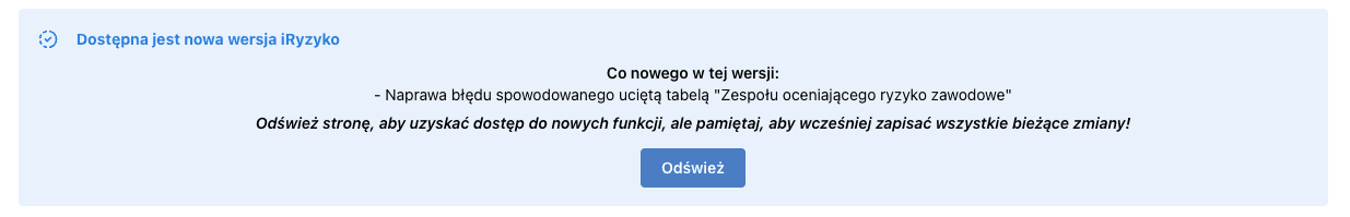 Powiadomienie w aplikacji