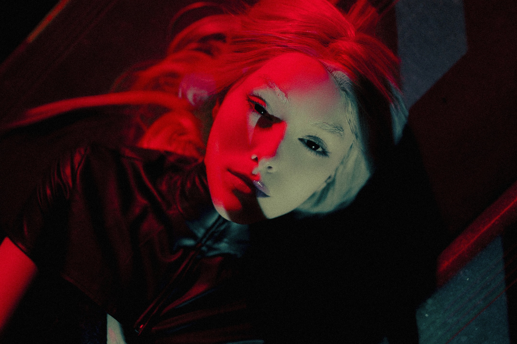 a woman with flowers