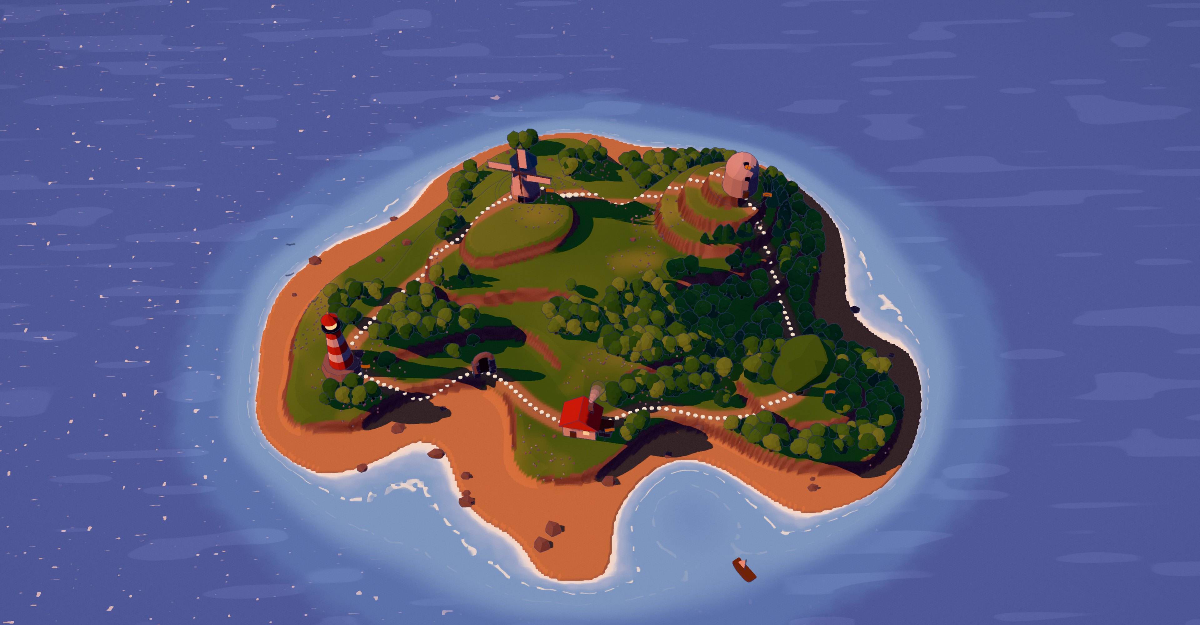 The island at dusk