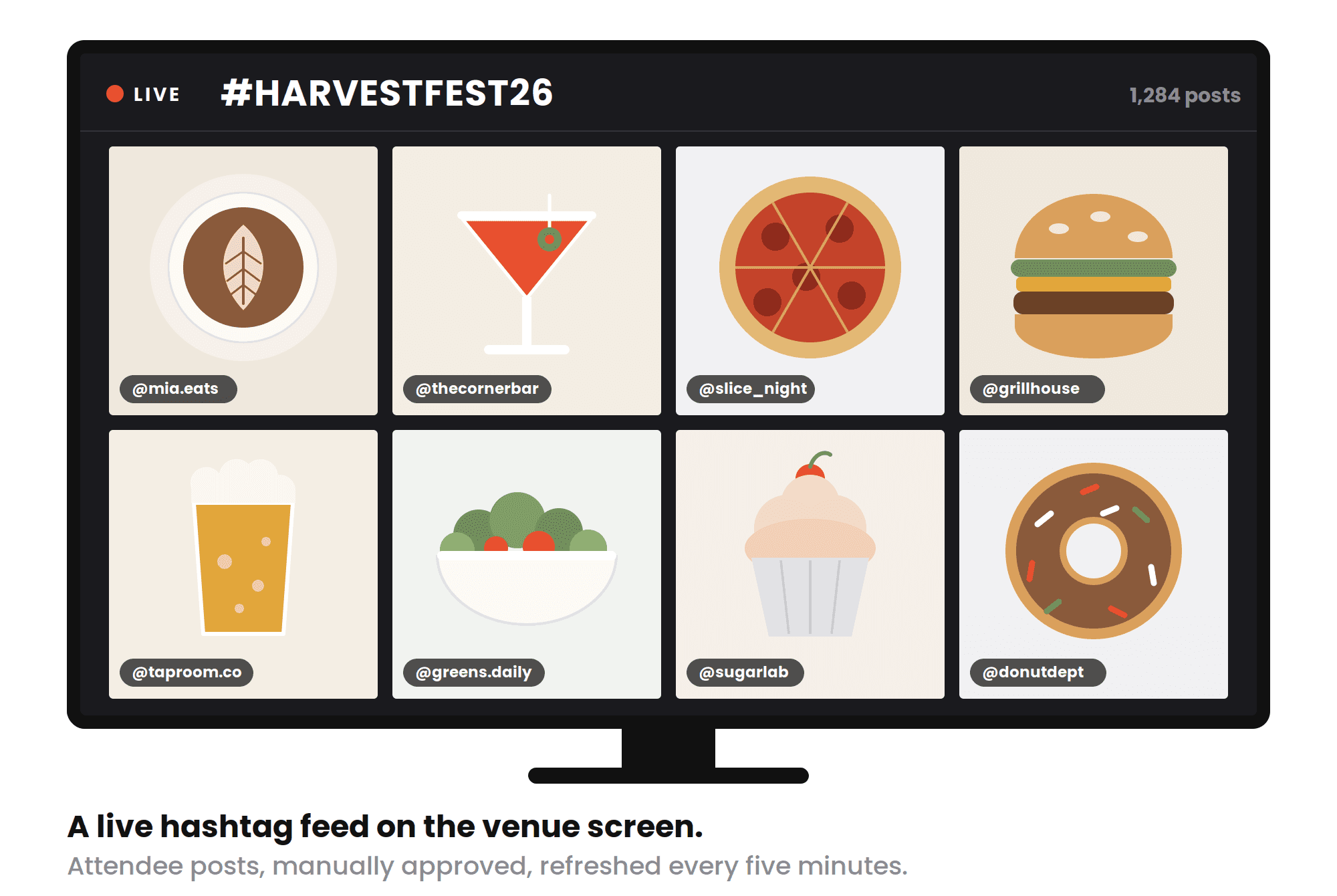live event hashtag mockup image example