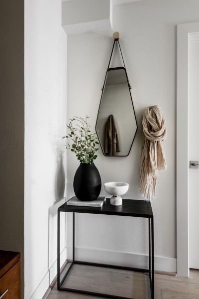 The landings of the stairwells were designed by Elegant Simplicity Interiors in the Queen Anne Walkup.