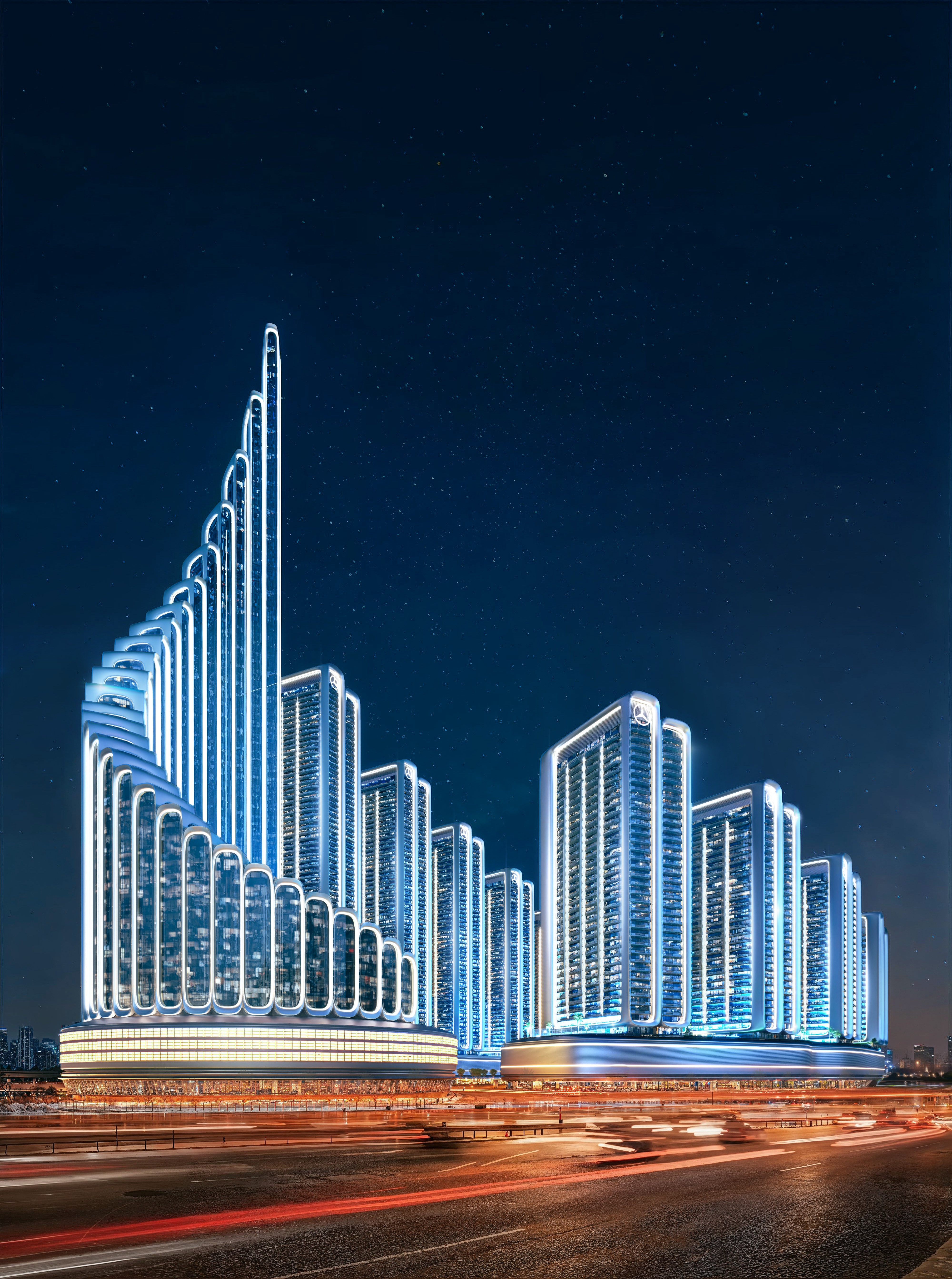 Mercedes benz binghatti city building details