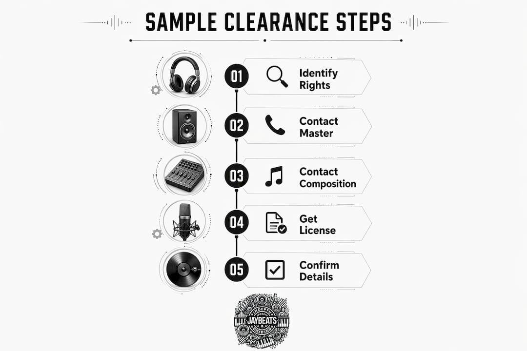Infographic showing sample clearance process steps