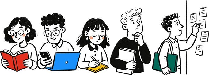 Alumno estudiando con material académico personalizado