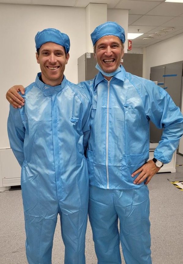 Tor Sigurd Brønn og Vegard Åtland i Holte Consulting på besøk hos Beyonder Battery Center