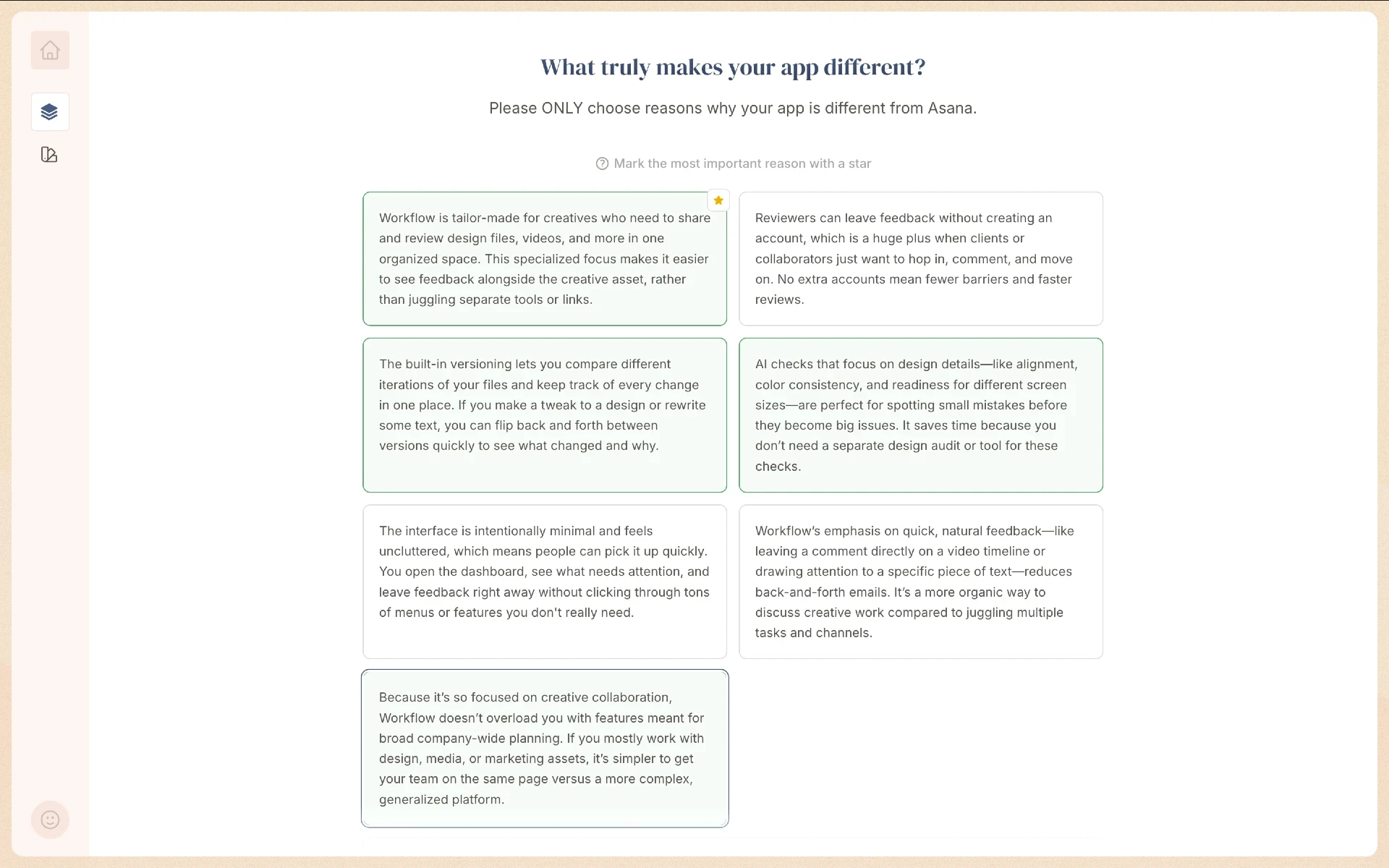 A competitor comparison and reasons why to choose a specific application