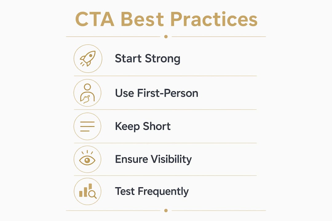 Infographic showing CTA best practices steps