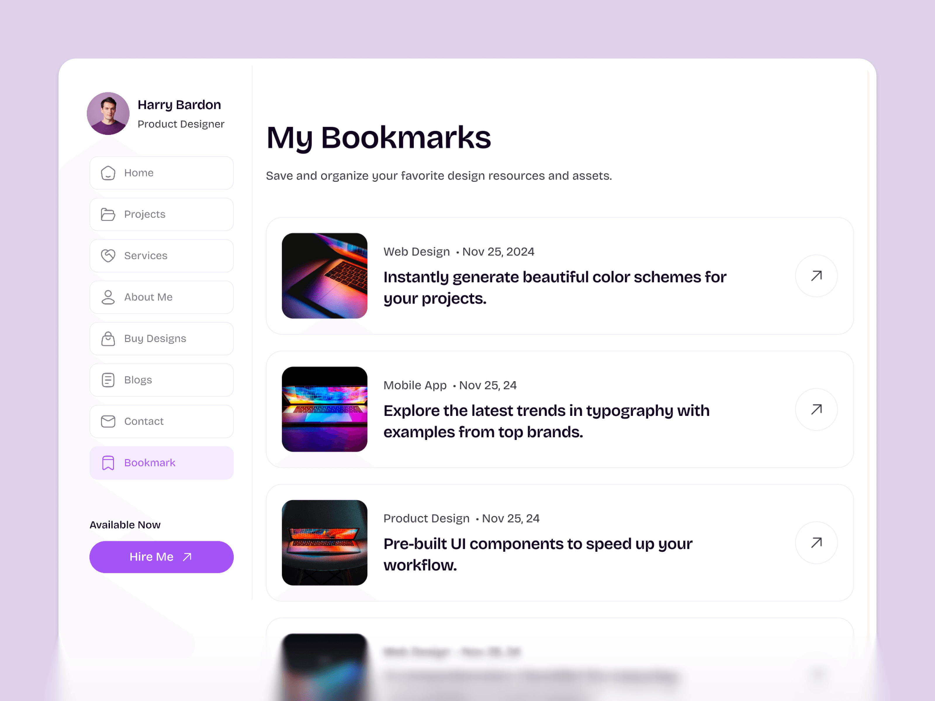 framer dashboard portfolio template