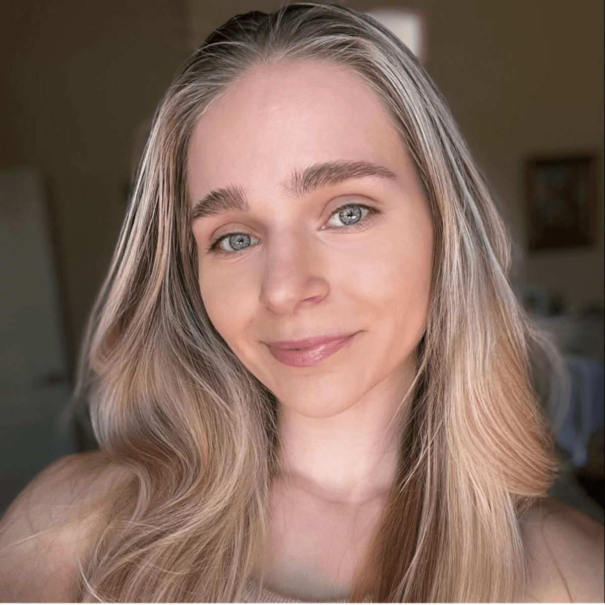 A photo of woman in red