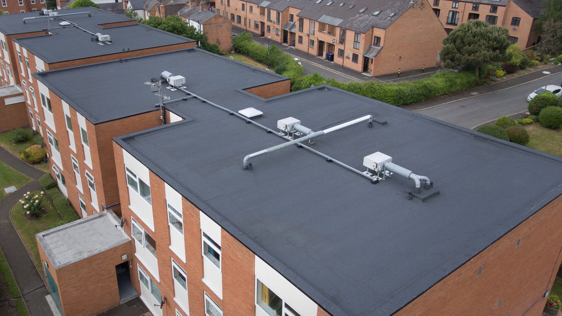 Council Estate Flat Roofs with Asphalt Membranes
