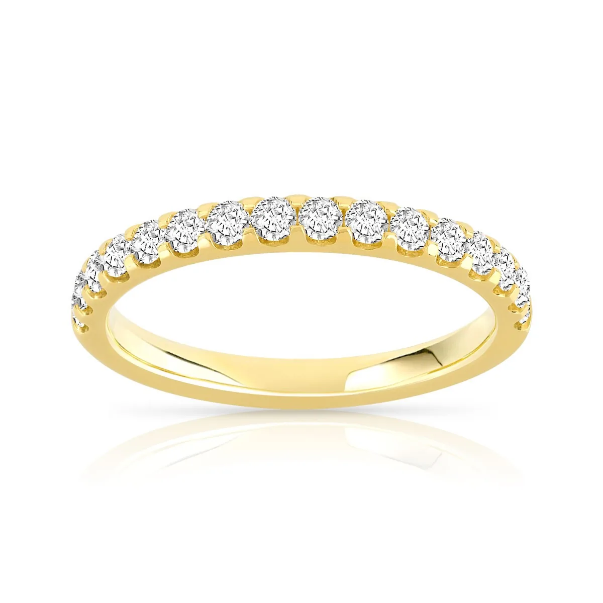 Alliance en or jaune 750 sertie de diamants
