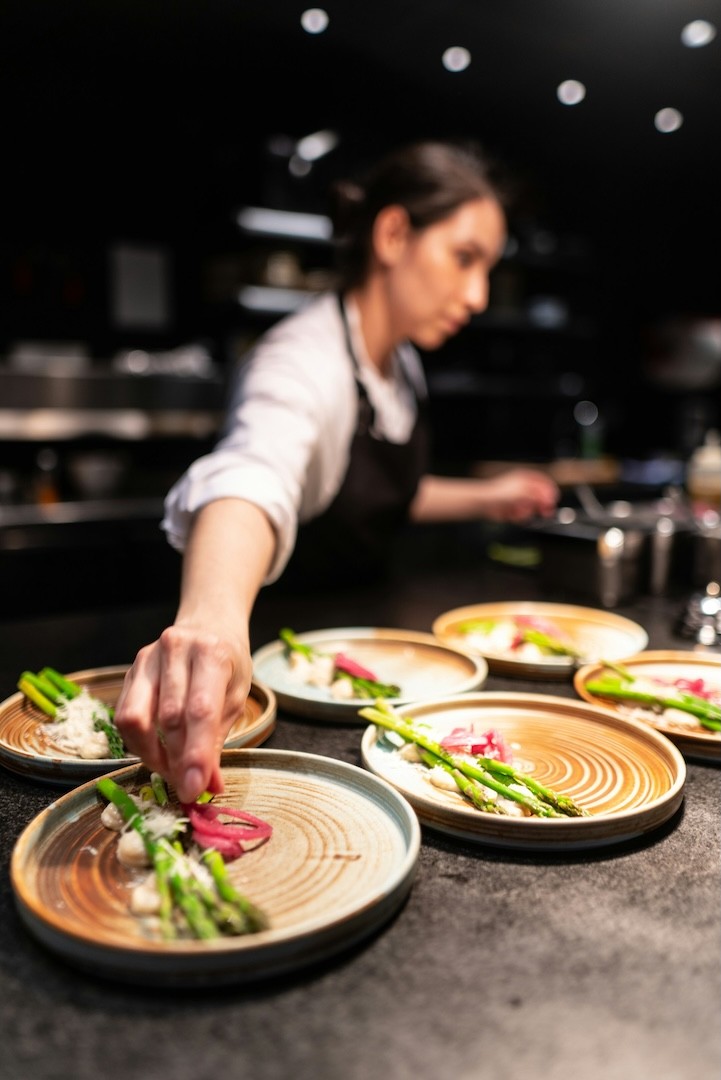 A chef preparing a starter