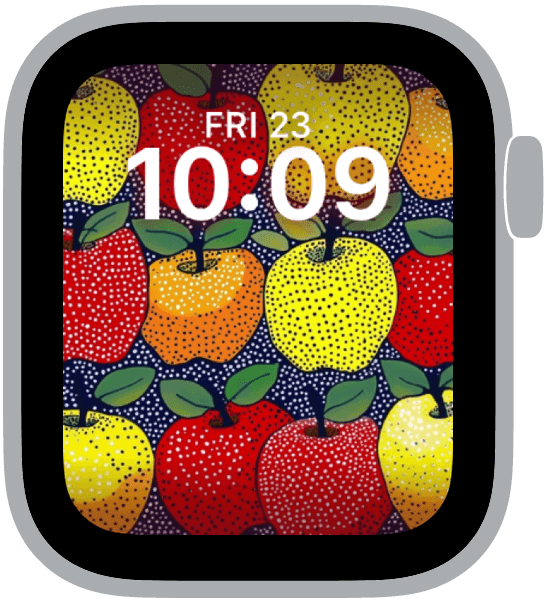 an apple watch face from the autumn apples collection