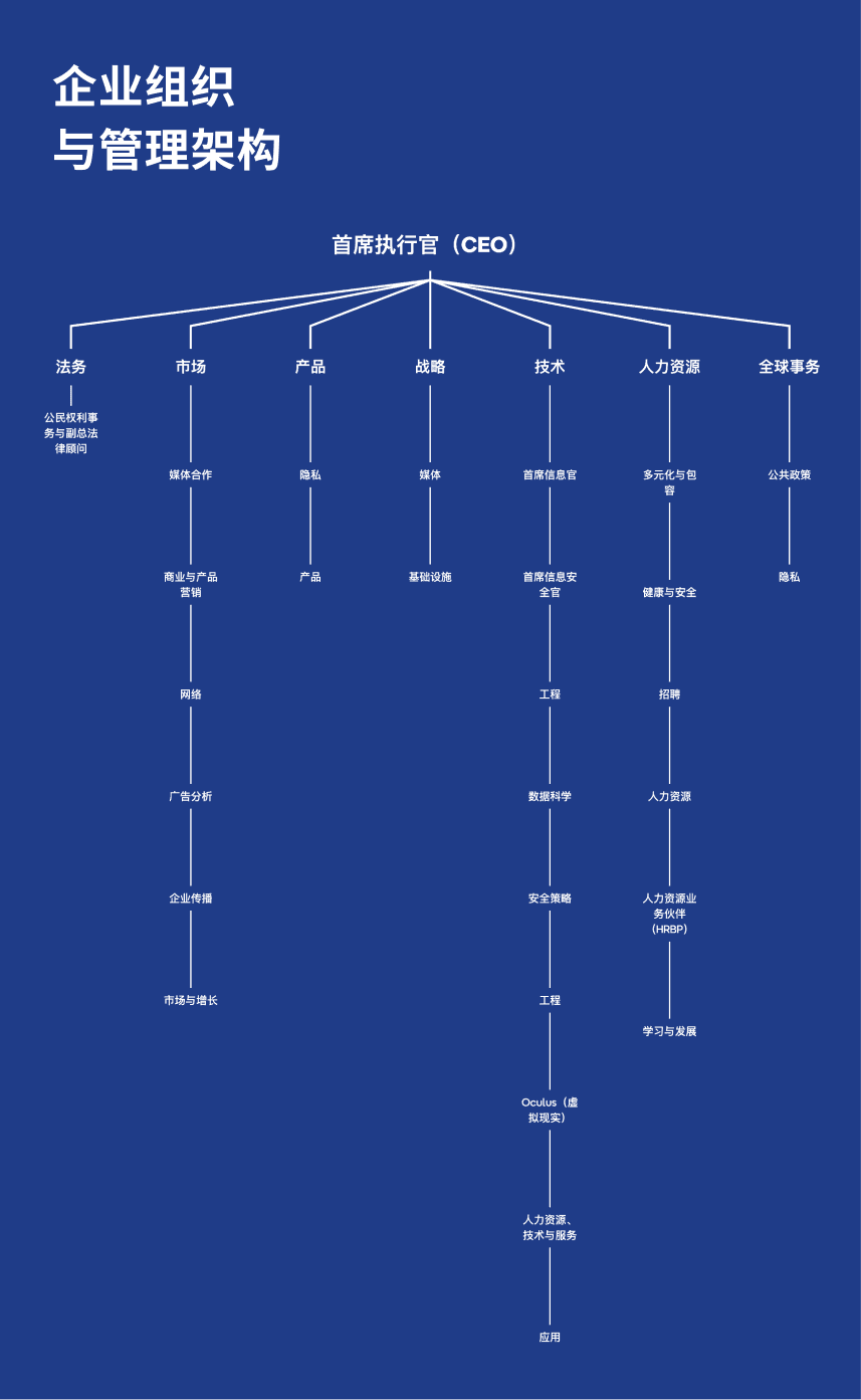 Xmind organizational chart with hierarchical structure layout for depicting company or team roles.