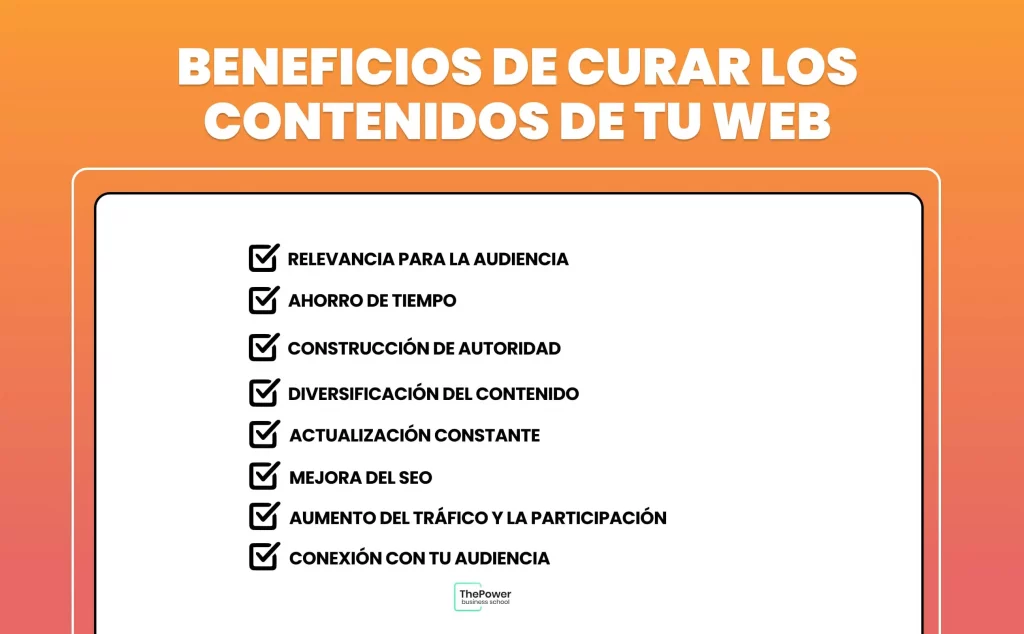 Beneficios de curar los contenidos de tu web