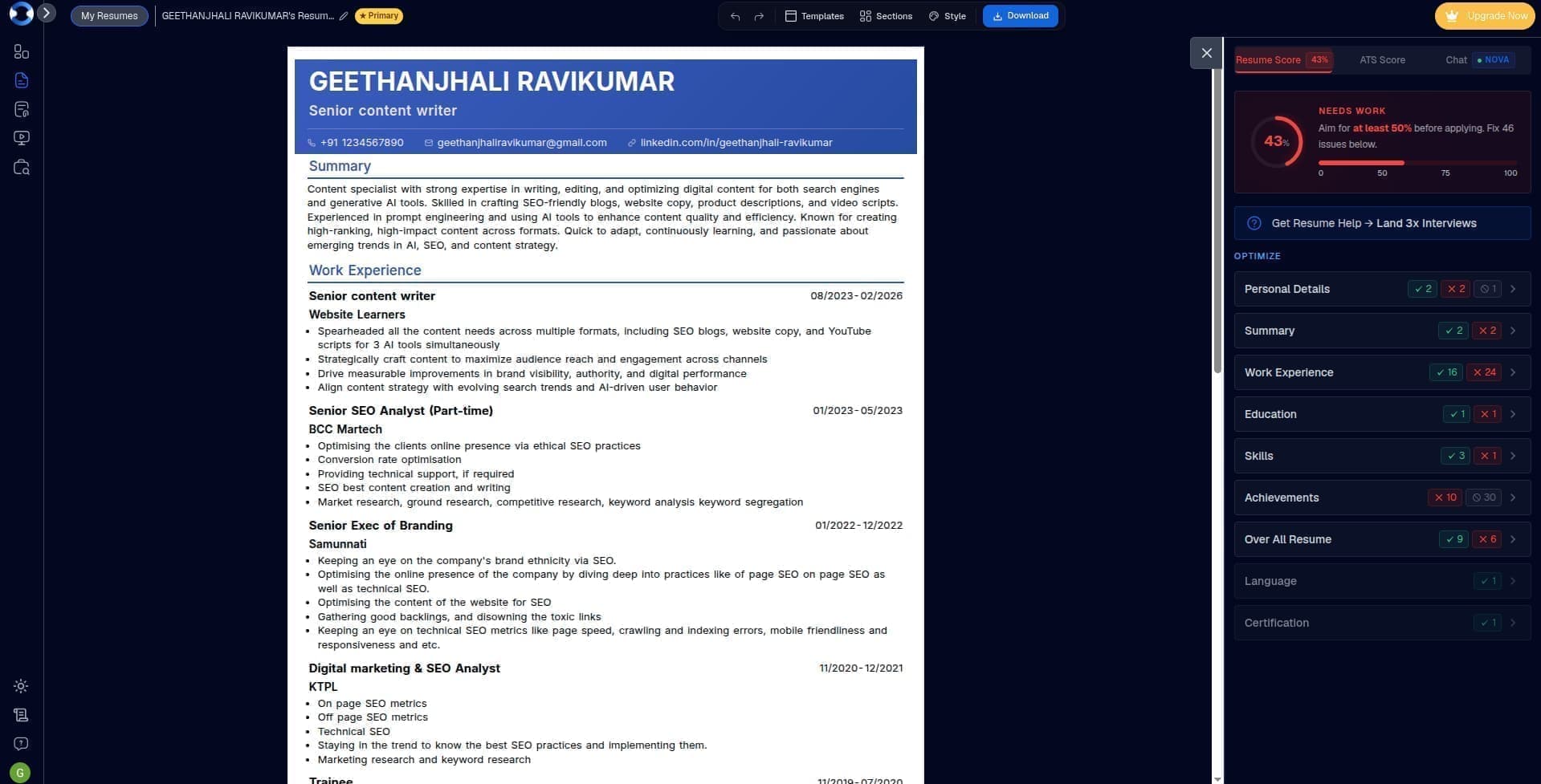 Create Your Master Resume