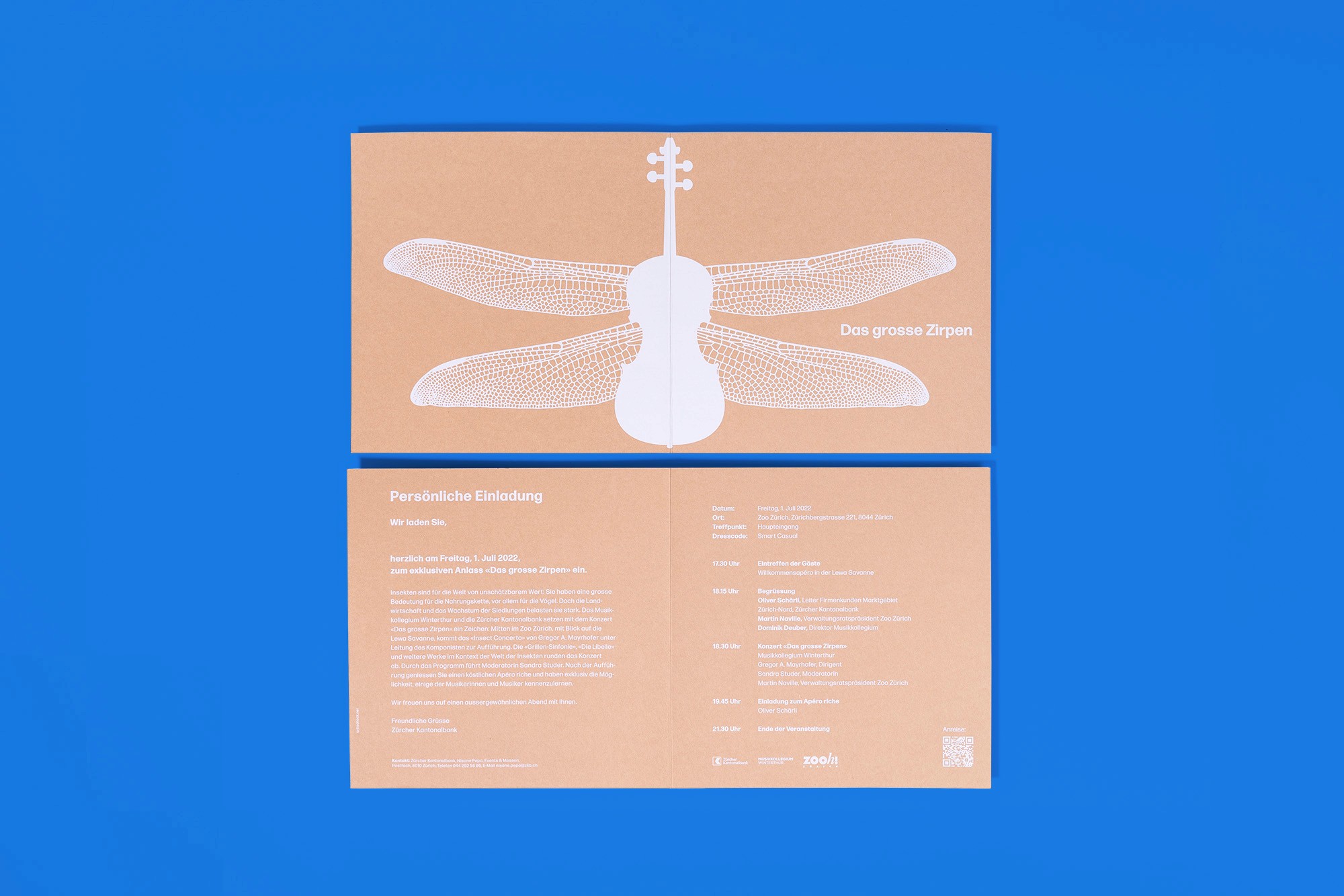Samuel Bütler Das grosse Zirpen ZKB Einladungsflyer