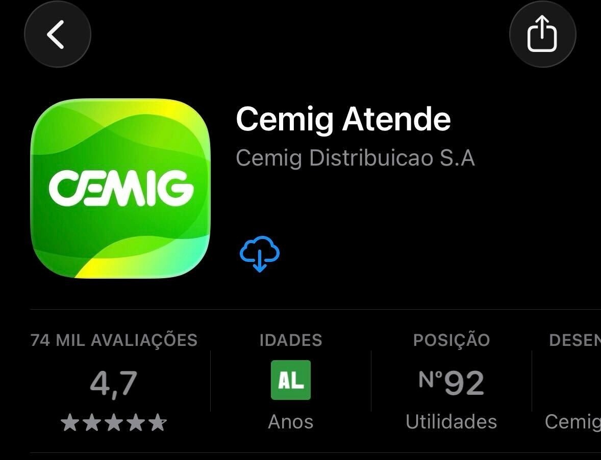 Aplicativo Cemig Atende na Google Play