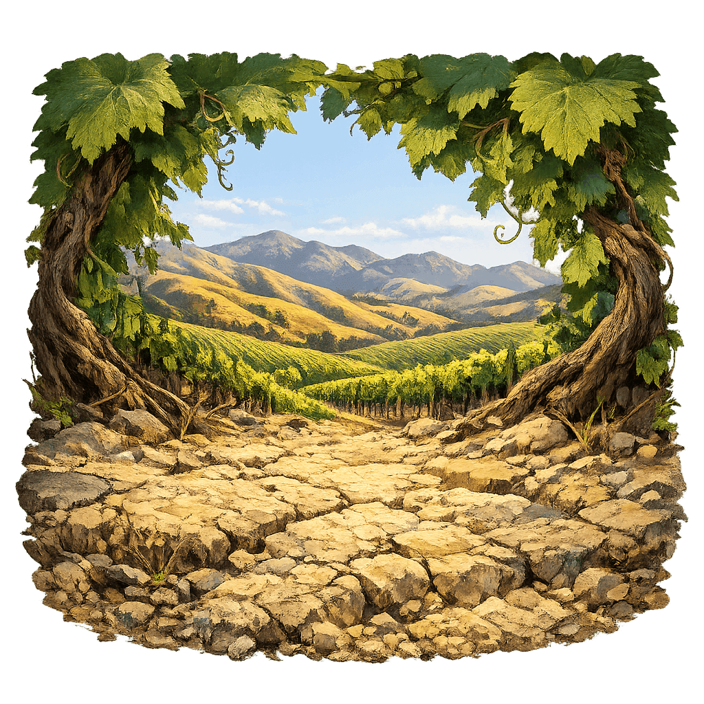 Detailed graphic of the Southern Valleys wine region.