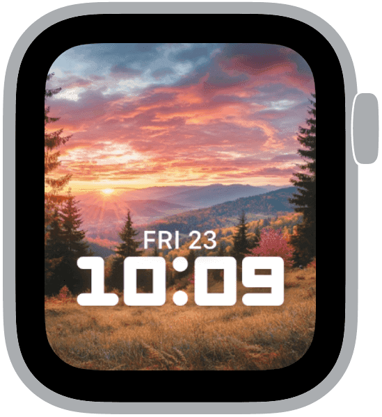 an apple watch face from the autumn sunsets collection