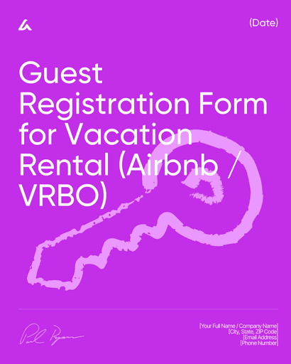 Guest Registration Form for Vacation Rental (Airbnb / VRBO)