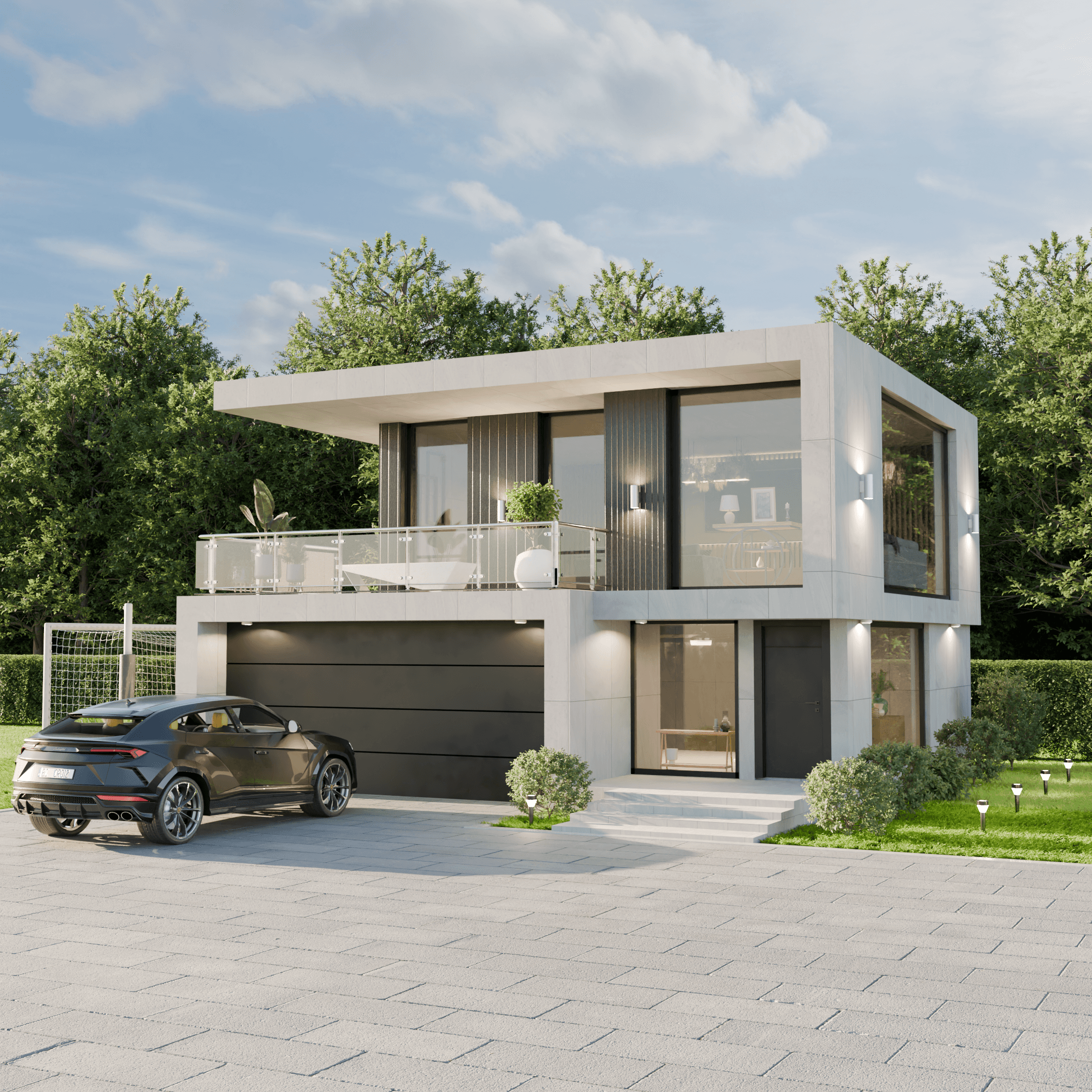 Outdoor Modern Home Render