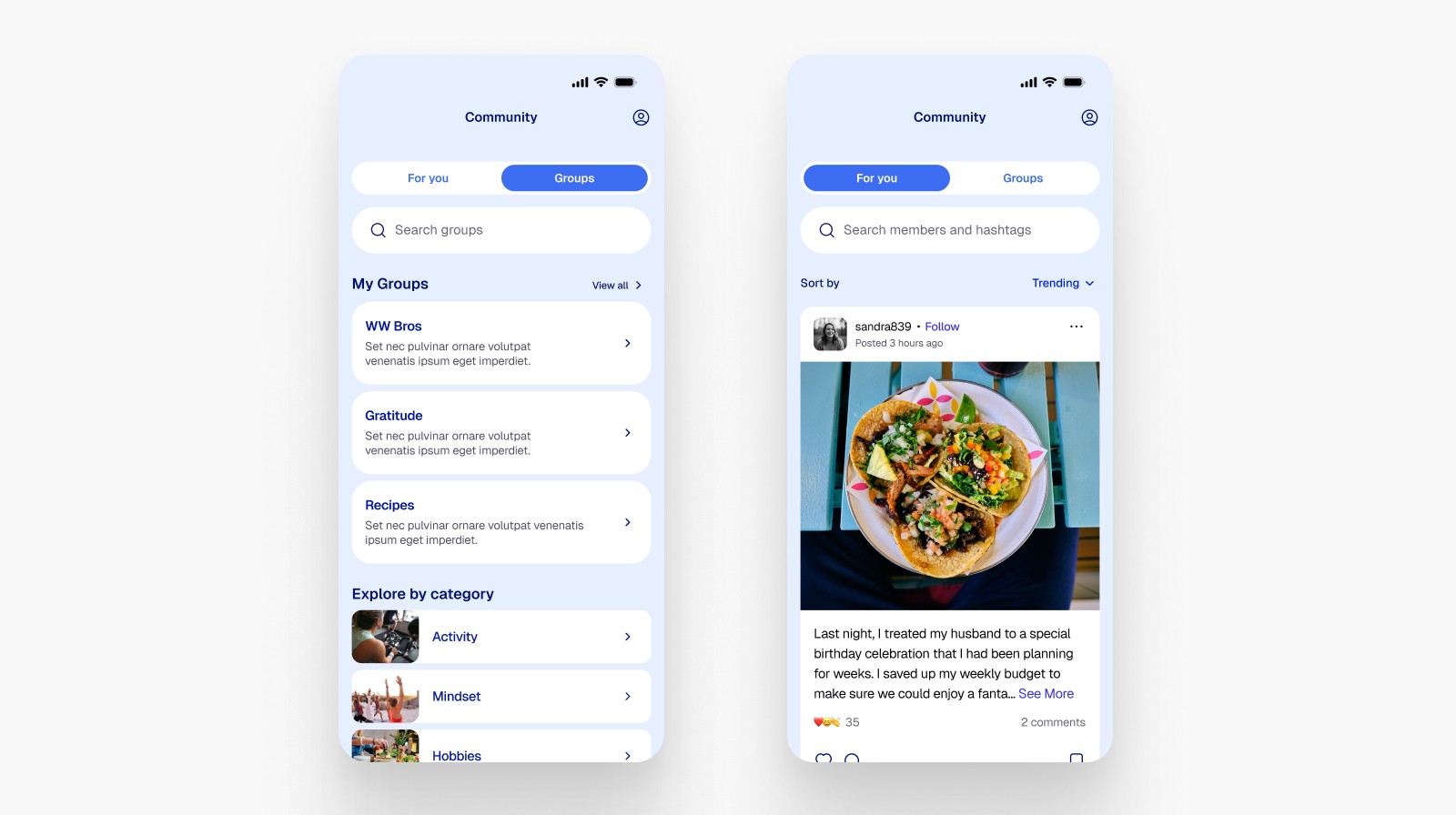Tablet showing Bloomy UI
