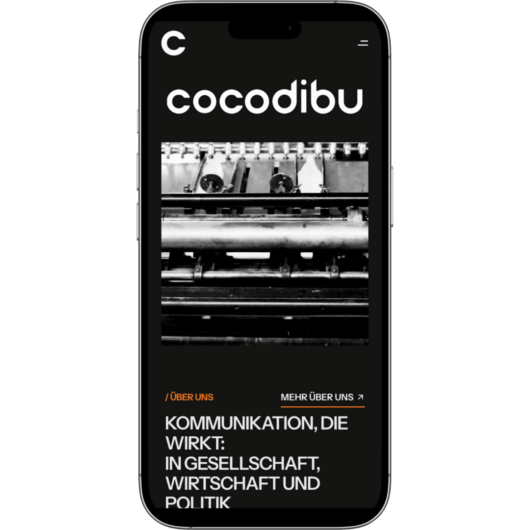 iPhone Mockup der Website cocodibu