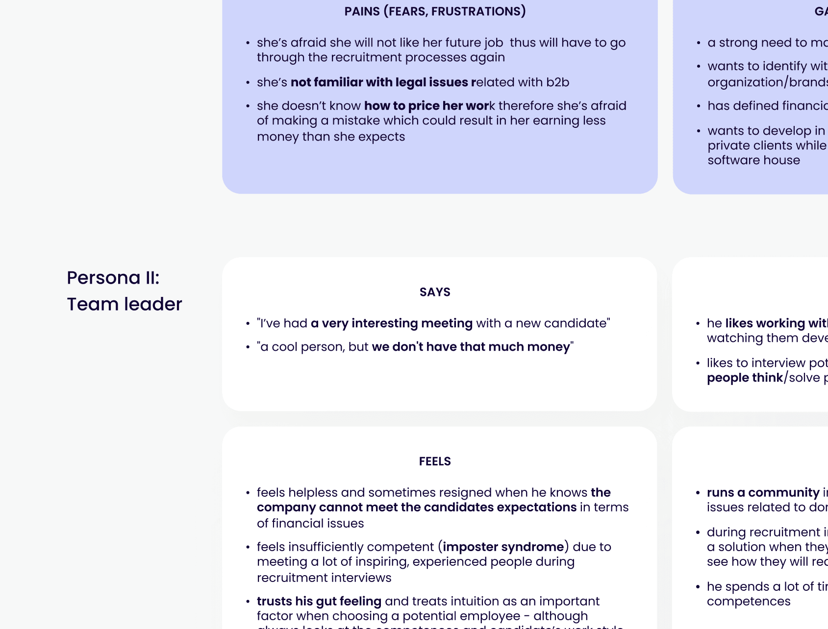 user needs dashboard