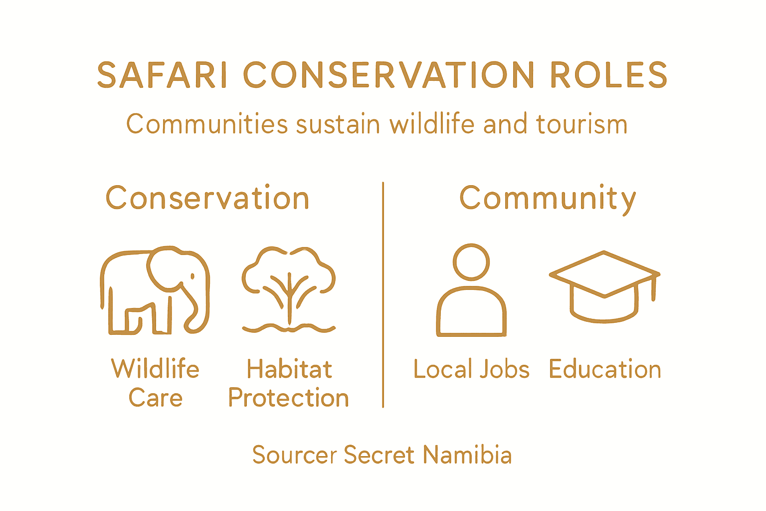 Infographic on safari conservation and community benefits