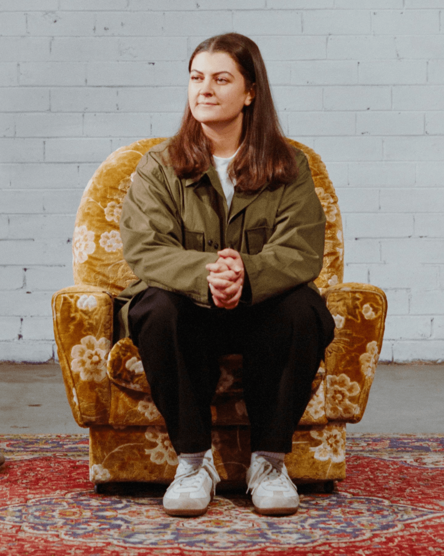 Stylish model posing with wearing shoes