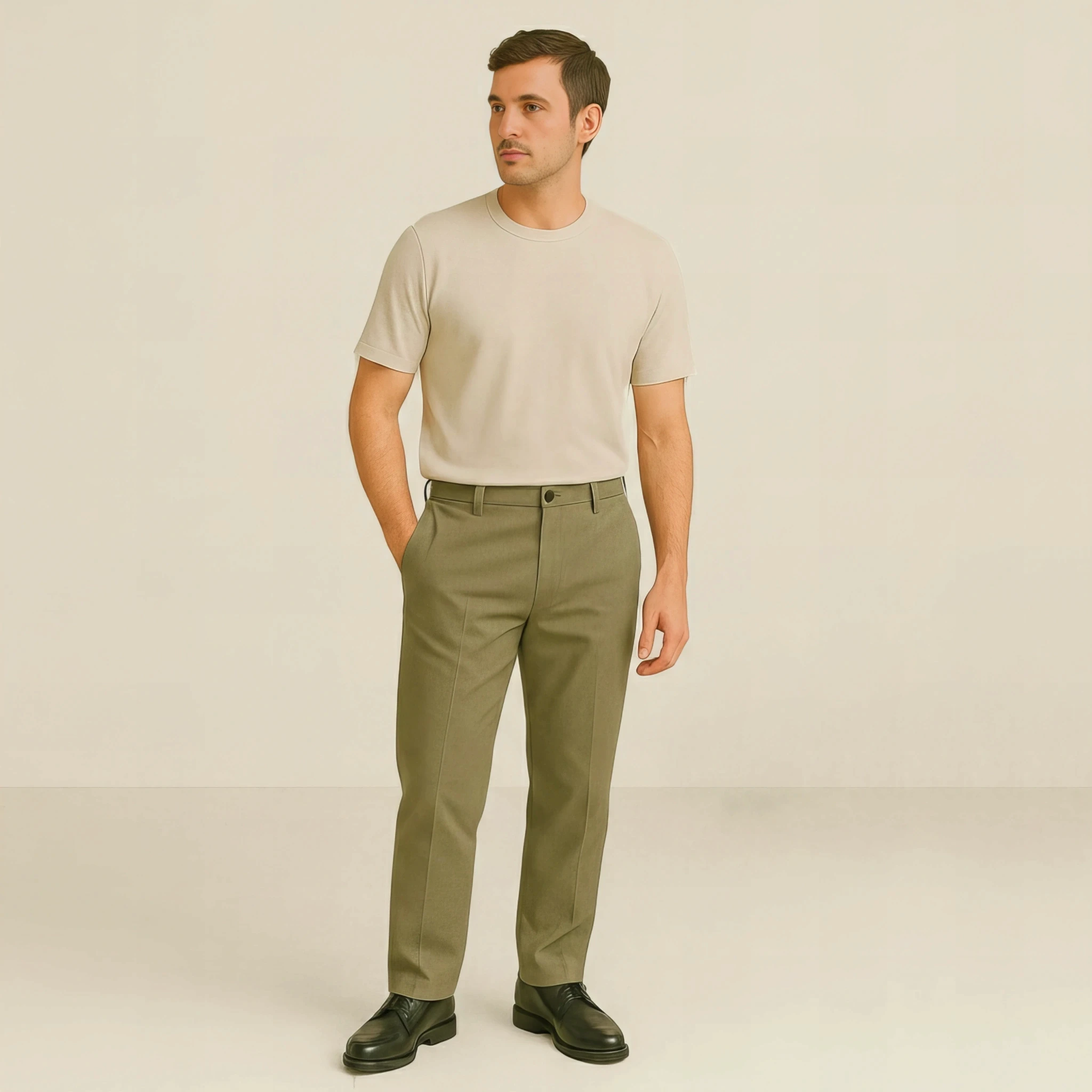Classic Calm Pant in Olive Fog